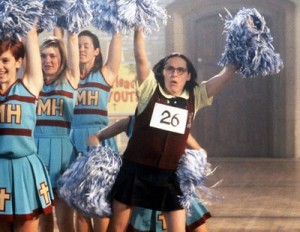 Woods cheering teammates after a goal