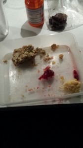 All that's left of Woods's Thanksgiving meal courtesy of The Nibbler