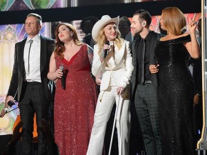 Macklemore, Madonna, and Queen Latifah sandwich in less famous performers during the Aventinus ceremony