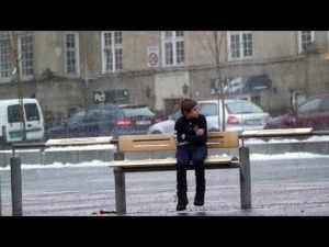 Woods waits for his chance to jump onto the ice in Game 1 of the finals between Ashley's Ruination and the Black Bears Saturday night