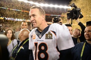 Superbowl champion Peyton Manning's post-game interview may have overshadowed Woods's product placement interview